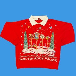 SOLD. Collared Christmas Sweater